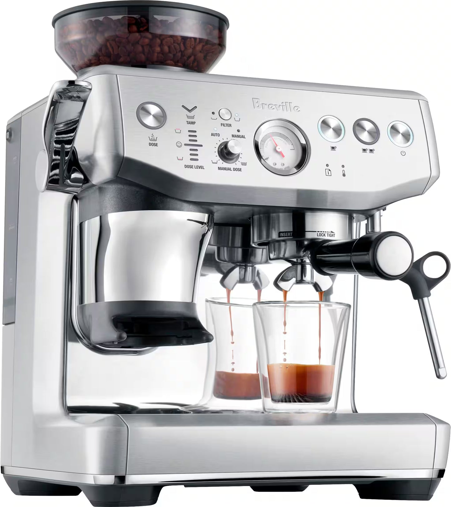 Breville Barista Express Impress Espresso Machine BES876BSS, Brushed Stainless Steel