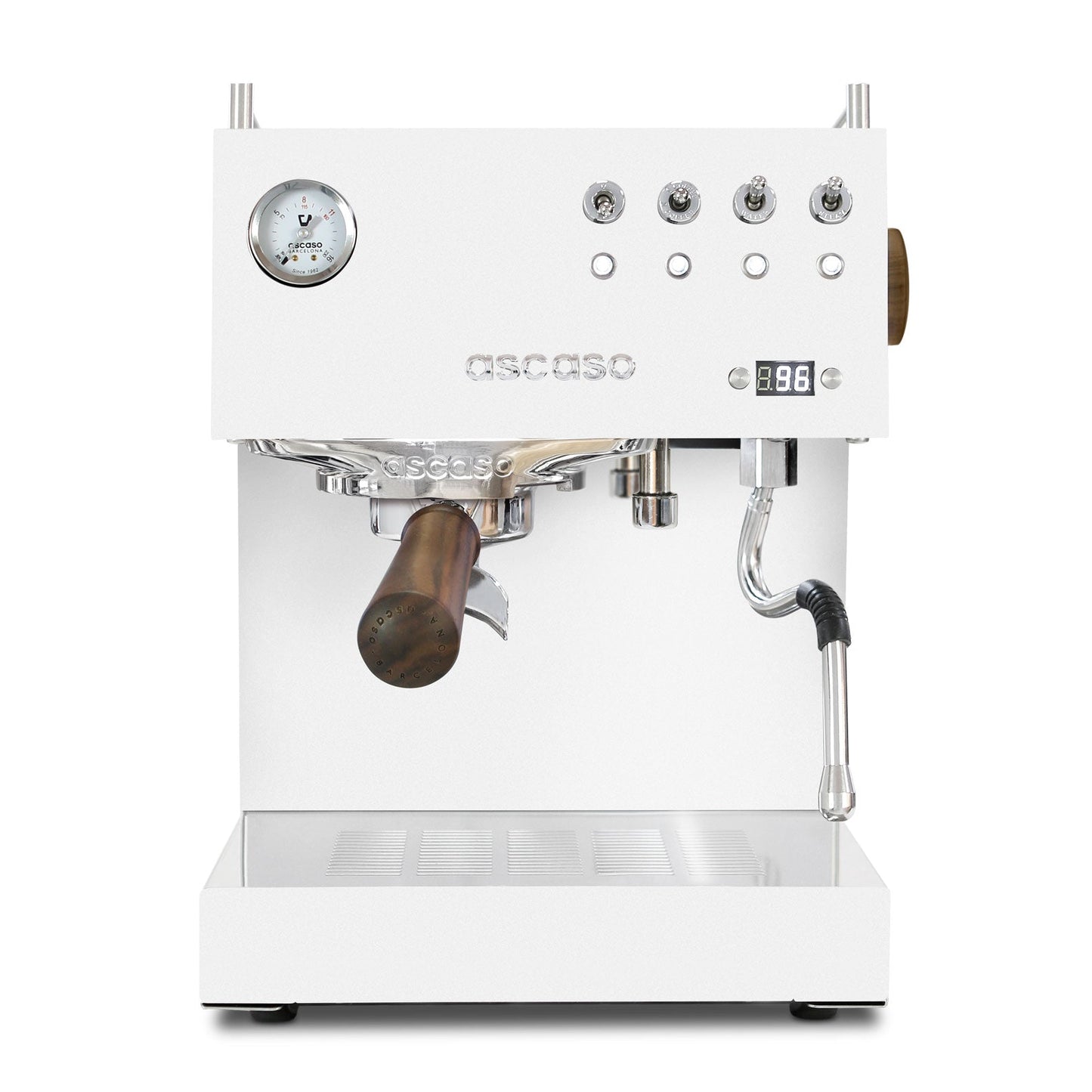 Ascaso Steel DUO PID Espresso Machine – Dual Thermoblock, Programmable, 120V (White)